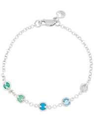 Missoma® Multi Gemstone Bracelet or Necklace Sterling Silver Aqua,Sw Bl Tpz,Turq,Chrys,Dyed 07.00 Inch 69697