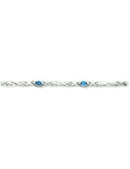 14K White Gold 2.00BT Blue Topaz Bracelet