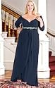 Empire Waist Plus Size Gown with
Jewels in Bijou Blue