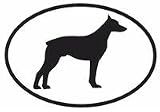 Doberman Sticker (Black/White, 5' x 3.5' )