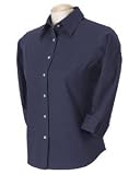Devon & Jones Pink Three-Quarter-Sleeve Stretch Poplin Blouse DP625W