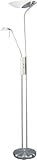IMAGE OF Lite Source LS-9709PS/FRO Lucien Torchiere/Reading Lamp, Polished Steel with Frozen Glass Shade