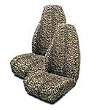 Set of 2 Universal-Fit Animal Print Front Bucket SUV Truck Seat Cover w/ Arm Rest Opening - Cheetah