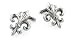 Silver plated larger sized Fleur De Lis cufflinks with presentation box. Made in the U.S.A