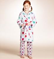 Younger Girls Spot Print Hooded Dressing Gown