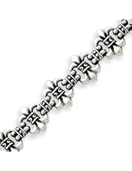 Sterling Silver Fleur De Lis Bracelet - 7.25 Inch