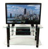 42" Tear Drop Clear BlackTV Stand - (Black)