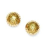 14k Yellow 9 mm Diamond-cut ball Earrings