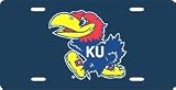 Kansas Jayhawks Laser Cut Navy License Plate