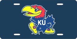 Kansas Jayhawks Laser Cut Navy License Plate - SET OF 6 - Sports Merchandise
