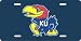 Kansas Jayhawks Laser Cut Navy License Plate - SET OF 6 - Sports Merchandise