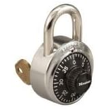 Master Lock 1525-V638 Combination Padlock with Key Override (Control Key sold separate); Control Charts (combinations) included