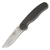 Ontario Knife Ontario Rat Series, Folding Knife with 3.25 Satin Stainless Steel Blade, & Black Nylon Handle, Overall Length 8.620.