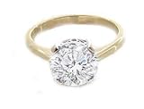 Image of Certified 0.20 Carat J I1 Round Cut Diamond Engagement Solitaire Ring in 18ct Solid Yellow Gold