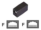Modular-Doppelbuchse, beidseitig RJ45(8p8c), Farbe: schwarz