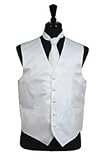 Mens White Silk Vest for Suit or Tuxedo