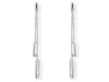 Image of Fossil Silver Double Rectangle Drop Earrings