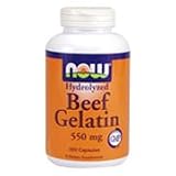 BEEF GELATIN 550mg HYDROLYZED - 200 CAPS., (Now Food)