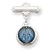 Jewelry : Sterling Silver Blue Enameled Miraculous Medal Pin