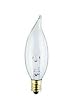 Bulbrite 403060 - 60CFC/32/3 - 60 Watt Bent Tip Candelabra Base Light Bulb, Clear, 130 Volt Long Life