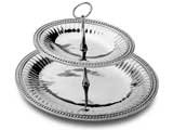 Wilton Armetale Flutes and Pearls 2-Tier Oval Server
