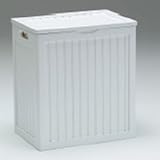 Contemporary Country - White Wood Hamper with Interior Bag