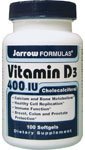 Jarrow Formulas Vitamin D3 400 IU Softgels, 100 ct