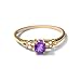 .02CT Round Diamond and Oval Amethyst Ring