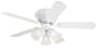 Westinghouse 7850800 Contempra Trio Three-Light 42-Inch Five-Blade Ceiling Fan, White with Frosted Glass Shades