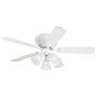 Westinghouse 7850800 Contemporary Trio Three-Light 42-Inch Five-Blade Ceiling Fan, White with Frosted Globes
