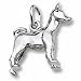 Basenji Dog Charm - Sterling Silver