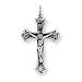 Sterling Silver Antiqued Diamond-Cut Crucifix Pendant with 20 Inch Sterling Silver Chain