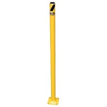 Vestil BOL-42-2 Yellow Powder Coat Pipe Safety Bollard, Steel, 1-3/4" OD, 42" Height