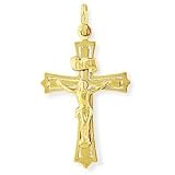9ct Gold Crucifix Cross Pendant on 16-18 inch Chain