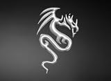 3-D Chrome Striking Dragon Sticker Tank/Fender Decal