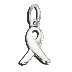 Hope-support-awareness-ribbon Charm -Sterling Silver