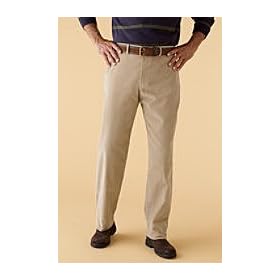 Mens Regular Plain Front 14-wale Carefree Corduroy Pants