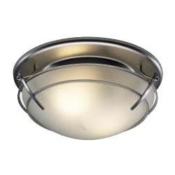 Broan-NuTone 757SNNT Decorative Satin Nickel Fan/Light with frosted glass; 80 CFM, 2.5 Sones. 13-1/8