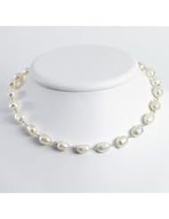 Sterling Silver White Freshwater Cultured Pearl Necklace - QH2451-16"