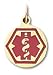 10k Yellow Gold Circle Medical Alert Pendant title=