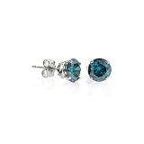 1/5 Carat tw Color Treated Blue Diamond Stud Earrings