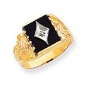 10k Black Hills Gold Complete Mens Diamond Onyx Ring Size 10