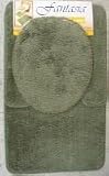 3 PIECE BATHROOM RUG, CONTOUR & LID COVER SET - OLIVE GREEN