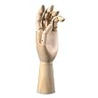 Wooden Hand Mannequin Adult Left Hand 12" Male Left