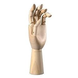 Wooden Hand Mannequin Adult Left Hand 12" Male Left