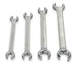 Westward 1EYF2 Flare Nut Wrench Set, 6 Pt, SAE, 4 PC