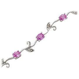 Pink Sapphire and Diamond Leaf Bracelet by 