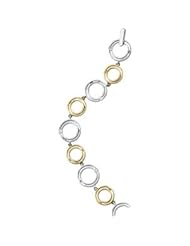 14K White And Yellow Gold Two Tone Diamond Bracelet 1/3Cttw-