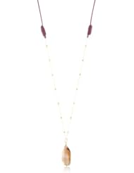 Mima "Desecheo" Agate and Gold-Filled Leather Necklace