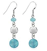 Silver Plated Shell Triple Drop Earrings